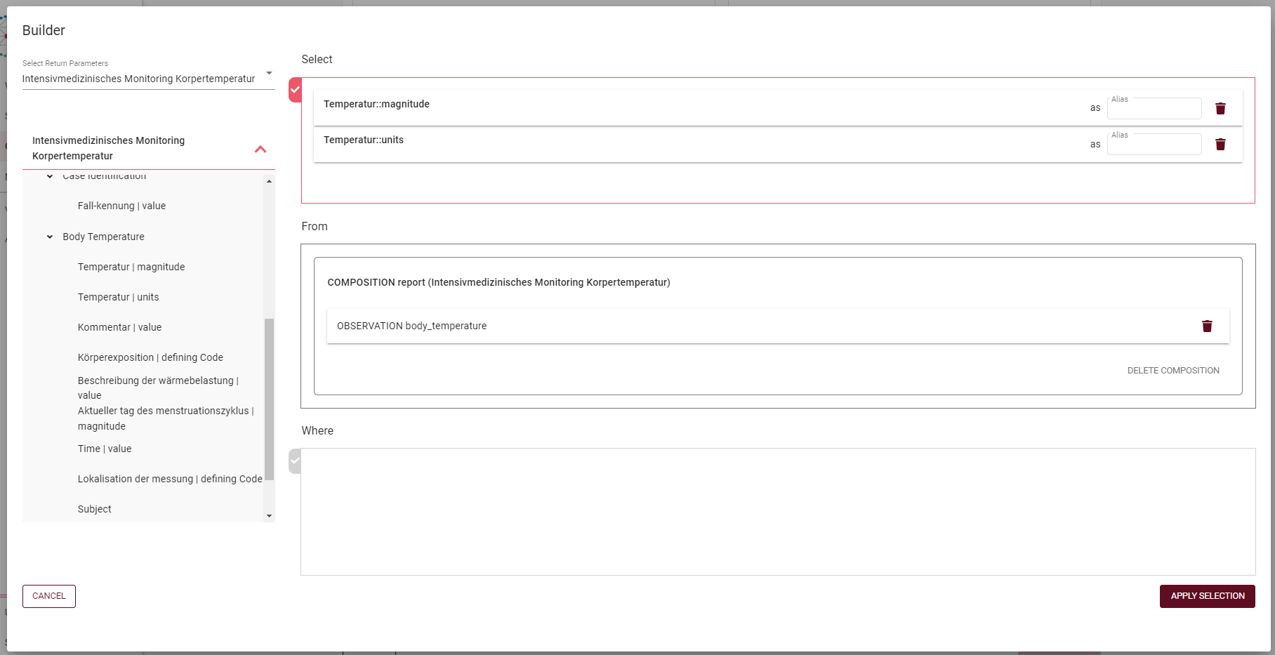 Screenshot of criteria editor dialog