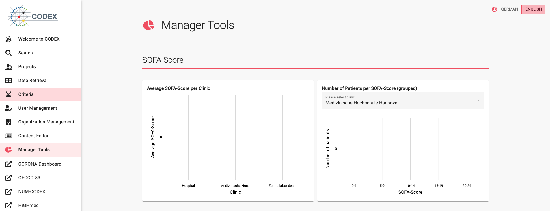 Screenshot of manager tools